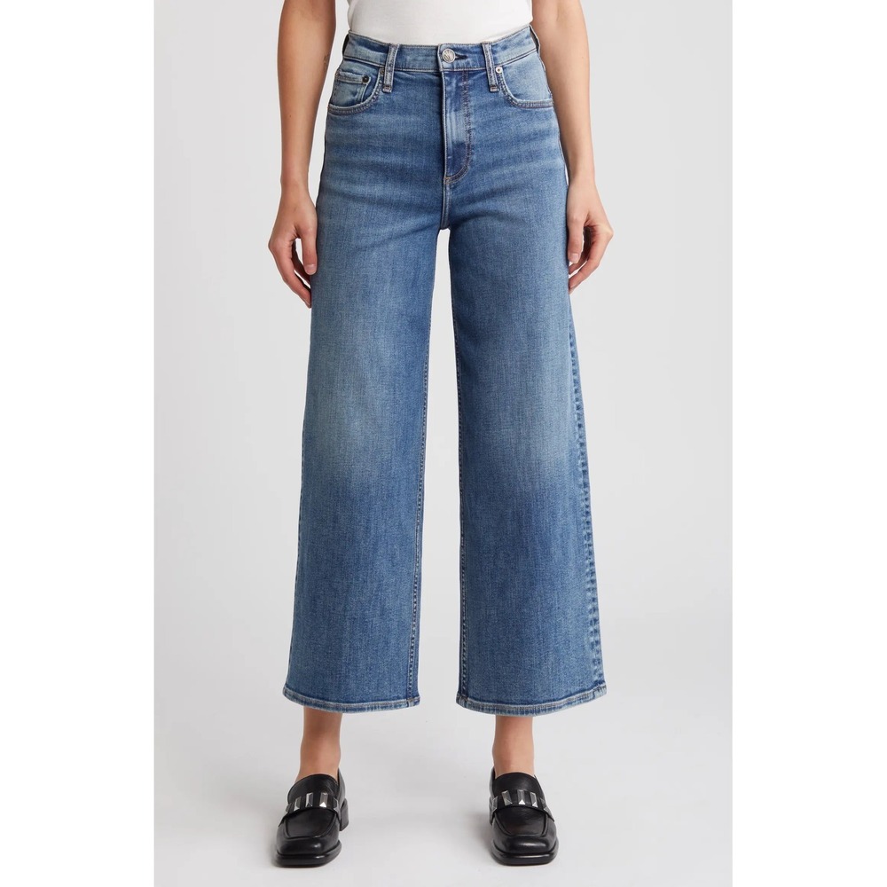 Rag & Bone High Rise Wide Leg Cropped Jeans | Size 30